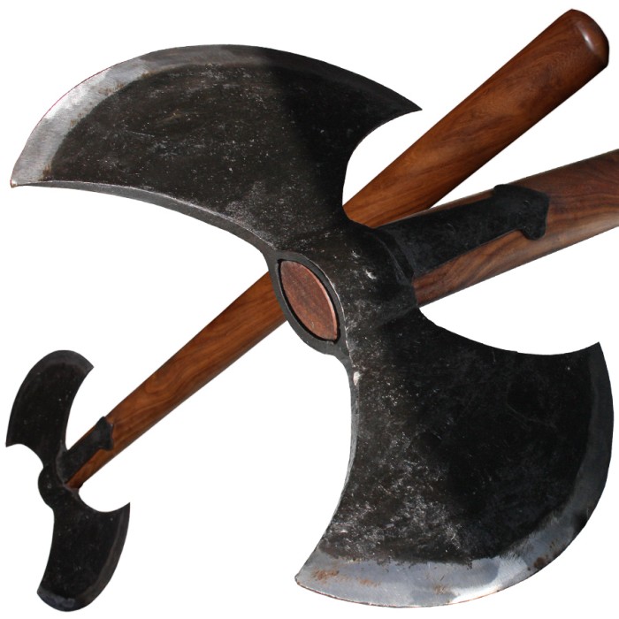 Haller, 1 powerful double axe, Amazon axe, Labrys, forged ax blade